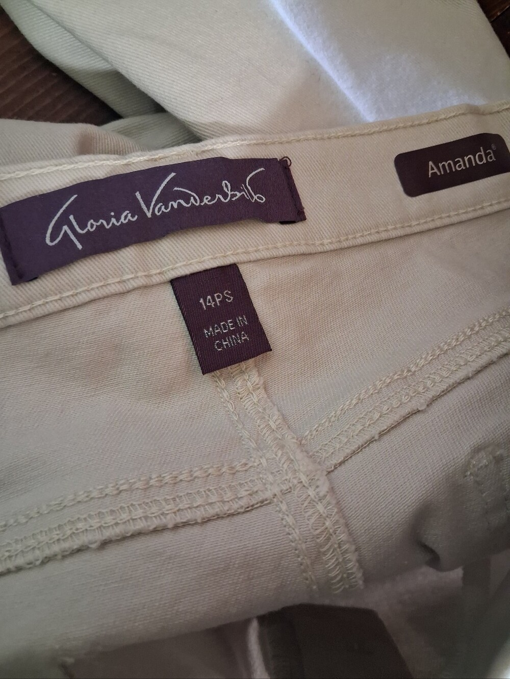 Gloria Vanderbilt Straight Leg Pants Light Beige 14 Short - Picture 8 of 8